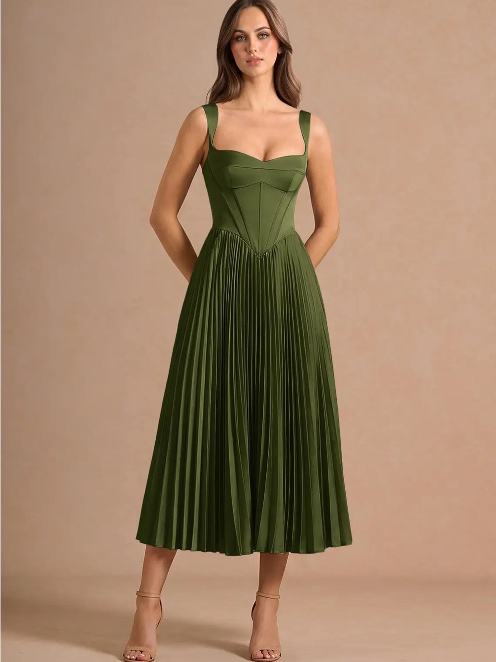 Avenelle Olive Mid Dress Stretch